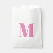 Monogram initiaal roze wit aanpassen bedankzakje (Voorkant)