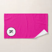 Monogram Initiaal Roze Zwart Kleurrijk Modern Bad Handdoek (Handdoek)