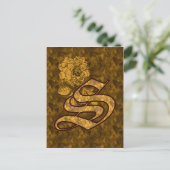 Monogram Initiaal S Elegante Gouden Pioen Roos Briefkaart (Staand voorkant)