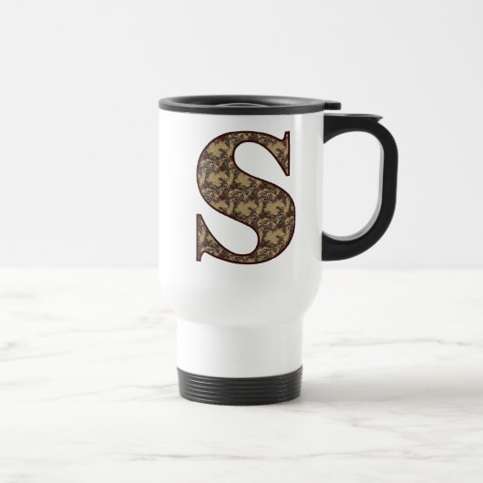 Monogram Initiaal S Elegante Vintage Bloem Reisbeker (Rechts)