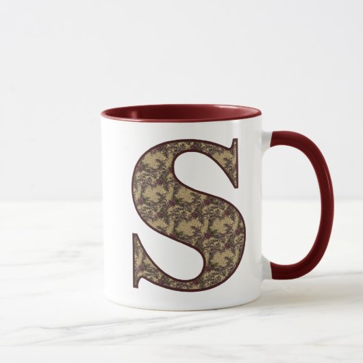 Monogram Initiaal S Elegante Vintage Bloemen Mok (Rechts)