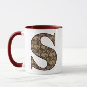Monogram Initiaal S Elegante Vintage Bloemen Mok (Links)