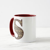 Monogram Initiaal S Elegante Vintage Bloemen Mok (Voorkant links)
