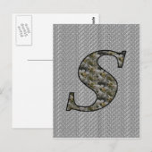 Monogram Initiaal S Hortensia Bloemen Briefkaart (Voorkant / Achterkant)