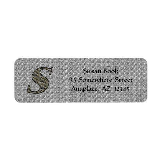 Monogram Initiaal S Hortensia Retouradres  Etiket (Voorkant)