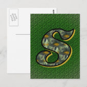 Monogram Initiaal S Madeliefjes Bloemkunst  Briefkaart (Voorkant / Achterkant)