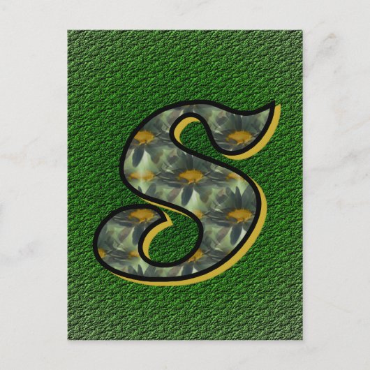 Monogram Initiaal S Madeliefjes Bloemkunst  Briefkaart (Voorkant)