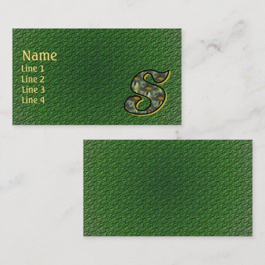 Monogram Initiaal S Madeliefjes Bloemkunst Visitekaartje (Voorkant / Achterkant)