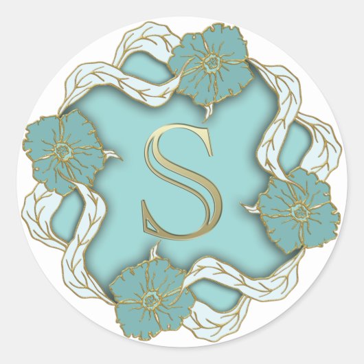 monogram initiaal S stickers (Voorkant)