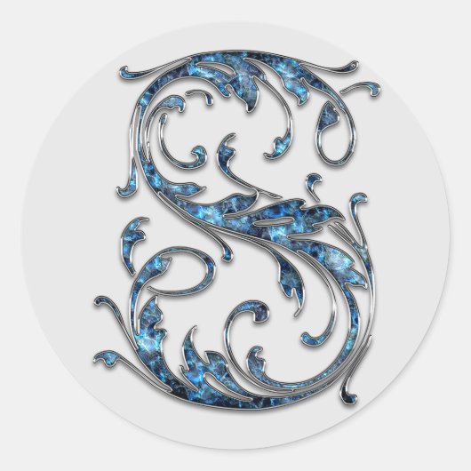 monogram initiaal S stickers (Voorkant)