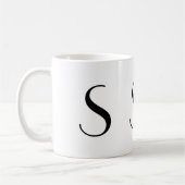 Monogram Initiaal S zwarte & witte moderne koffie  Koffiemok (Links)