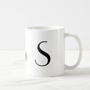 Monogram Initiaal S zwarte & witte moderne koffie  Koffiemok