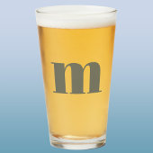 Monogram Initiaal Sage Green Beer Glas