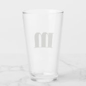 Monogram Initiaal Sage Green Beer Glas (Achterkant)