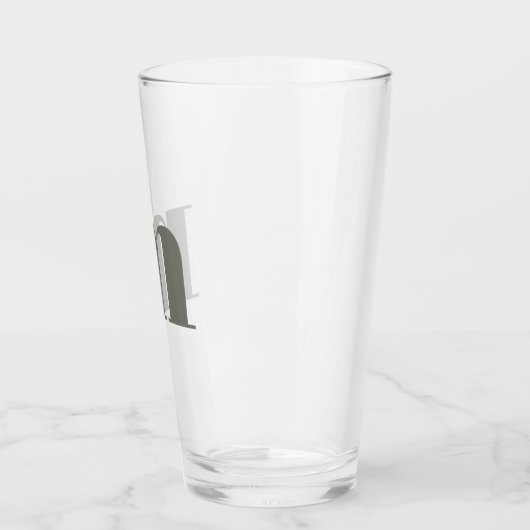 Monogram Initiaal Sage Green Beer Glas (Links)