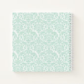 Monogram Initiaal Sage Green Damask Notitieboek (Achterkant)