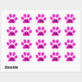 Monogram Initiaal schildert roze zwarte luis Vierkante Sticker (Vel)