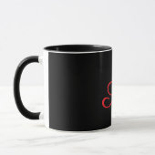 Monogram Initiaal Schreef A Zwart Mok (Links)