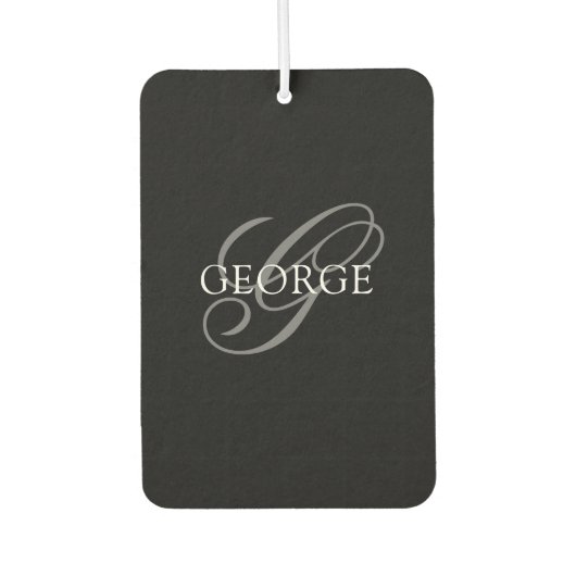 Monogram initiaal Script Auto Luchtverfrisser (Voorkant)