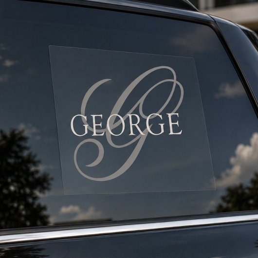 Monogram initiaal Script Auto Raamsticker
