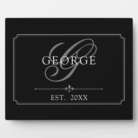 Monogram initiaal Script Fotoplaat (Voorkant)