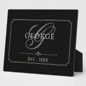 Monogram initiaal Script Fotoplaat (Zijkant)
