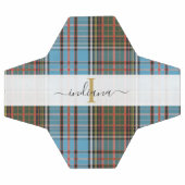 Monogram Initiaal Script Naam Plaid Tartan Voetbal (Enkel)