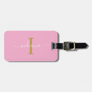 Monogram Initiaal Script Naam Retouradres Bagagelabel