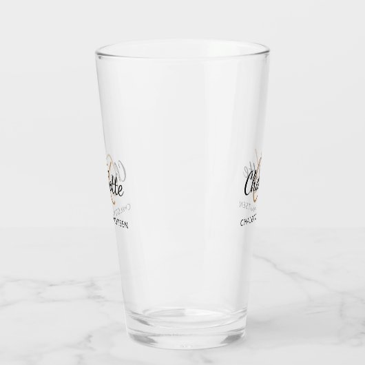 Monogram initiaal script zwart goud glas (Links)