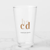 Monogram initiaal script zwart goud glas (Achterkant)