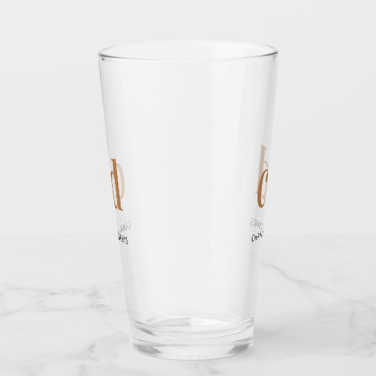 Monogram initiaal script zwart goud glas (Rechts)