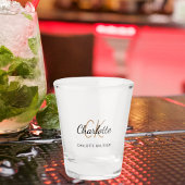 Monogram initiaal script zwart goud shot glas