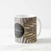 Monogram Initiaal Silver Gold Metallic Glass Desig Koffiemok (Voorkant rechts)