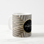 Monogram Initiaal Silver Gold Metallic Glass Desig Koffiemok (Voorkant links)