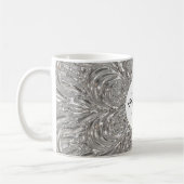 Monogram Initiaal Silver Metallic Glass Design Koffiemok (Links)
