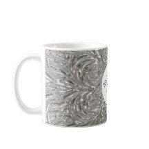 Monogram Initiaal Silver Metallic Glass Design