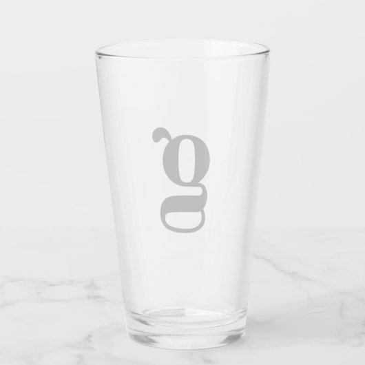 Monogram Initiaal Simple Ber Glas (Achterkant)