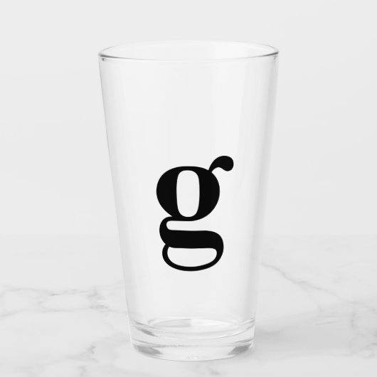 Monogram Initiaal Simple Ber Glas (Voorkant)