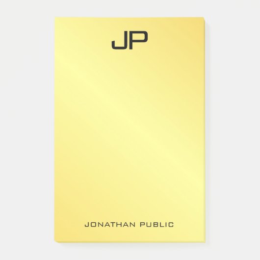 Monogram Initiaal Sjabloon Gold Kijk verticaal Post-it® Notes (Voorkant)