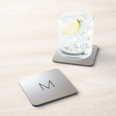  monogram Initiaal Sjabloon Gold Silver Bier Onderzetter (Rechterzijde)