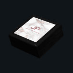 Monogram Initiaal Sjabloon Roos Goud Wit Marmer Cadeaudoosje<br><div class="desc">Elegant Monogram Initiaal Sjabloon Roos Goud Wit Marmeren Sieraden / Geschenkdoos.</div>