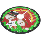 Monogram Initiaal Snowmen op Classic Dot Tree Skir Kerstboom Rok (Gekanteld)