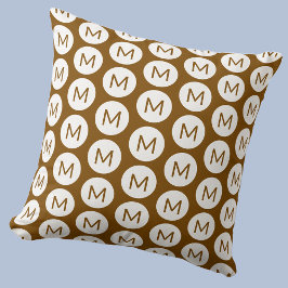 Monogram Initiaal Spot Pattern Gepersonaliseerd Br Kussen
