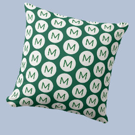 Monogram Initiaal Spot Pattern Gepersonaliseerd Gr Kussen