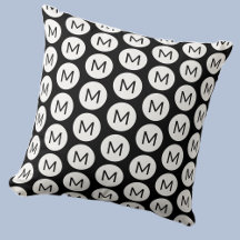 Monogram Initiaal Spot Pattern Gepersonaliseerd Zw