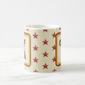 Monogram Initiaal Star Earth Tone Voornaam Achtern Koffiemok (Center)