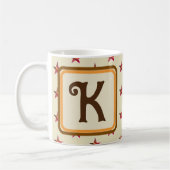 Monogram Initiaal Star Earth Tone Voornaam Achtern Koffiemok (Links)