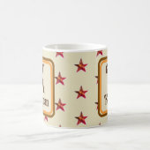 Monogram Initiaal Star Herfstkleuren Achternaam Koffiemok (Center)