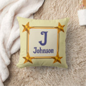 Monogram Initiaal Ster Eenvoudig Geschenk bij Nieu Kussen (Deken)