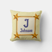 Monogram Initiaal Ster Eenvoudig Geschenk bij Nieu Kussen (Voorkant)